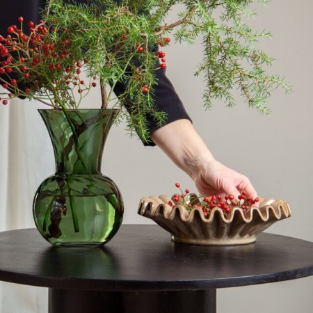 Edelweiss ROMAN Fat/Potte D24,5 H8 cm brown