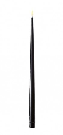 Deluxe LED Kertelys med Lak, 2 stk Svart (38 cm)